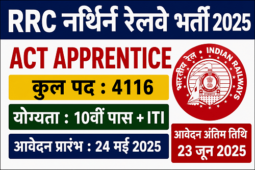 RRC Northern Railway Act Apprentice Recruitment 2025