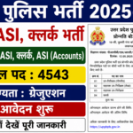 UP Police SI (Confidential), ASI (Clerk) & ASI (Accounts) Recruitment 2025-26 — सब-इंस्पेक्टर (Confidential), असिस्टेंट सब-इंस्पेक्टर क्लर्क और असिस्टेंट सब-इंस्पेक्टर (Accounts) के पदों के लिए। UP Police SI (Confidential), ASI (Clerk) & ASI